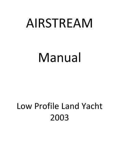 Airstream 2003 manual land - airstream,