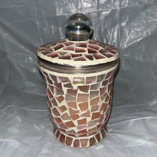 Iridescent pink candle - pink, jar