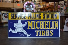 Plaque émaillée MICHELIN tires pneus service station enamel sign emailschild