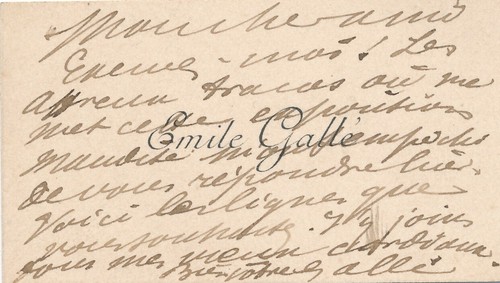 Emile gallé carte visite - gallÉ,