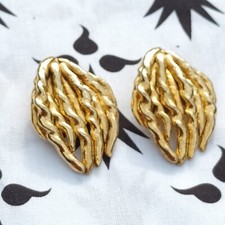 Taratata clips boucles d'oreilles Vintage en métal doré