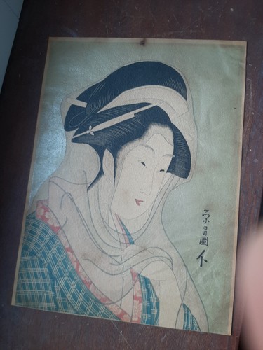 Ancienne estampe japonaise - ancienne, de