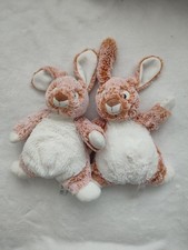 Doudou Peluche lapin blanc marron Cuivre Roux DOUX SIMBA TOYS NICOTOY 22cm x2