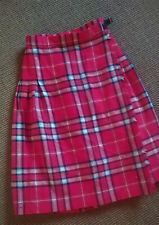 Jupe Kilt femme écossais original à carreaux laine rouge 38-