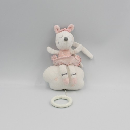 Doudou musical souris - , blanche