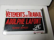 ancienne plaque émaillée vetements adolphe lafont