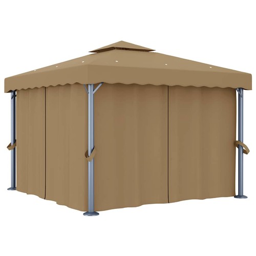 Tonnelle avec rideau 3x3 - 3x3, m