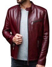 Veste mode moto marron - de,