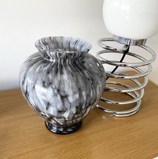 Vase en verre soufflé murano décor marbré année Vintage ancien antique