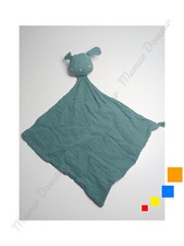 Doudou Plat Lange Lapin Vert Attache Tétine Les Animaux De La Forêt - Vertbaudet