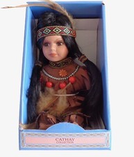 6" Native American/Indian Princess Porcelain Doll, Light Brown