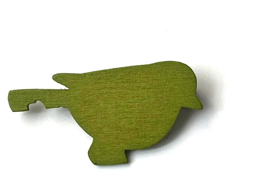 Broche bois coloré vert - en,