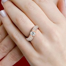 Élégante bague en or rose 18