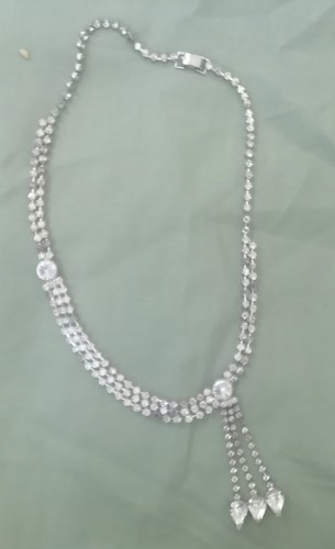 Collier vintage strass - vintage, blancs