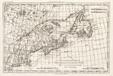 Canada Québec Nova Scotia Newfoundland Carte Bonne Map Engraving 1780