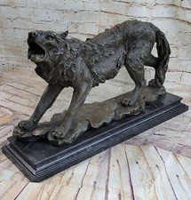 Majestic Bronze Art Sculpture Statue Loup Classique Bronze Statue Bugatti Décor