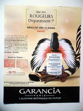 PUBLICITE-ADVERTISING :  GARANCIA Rougeurs  2016 Cosmétique - Plumes