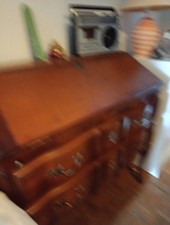 Dos d'âne / secrétaire en merisier massif avec rangement et vitre