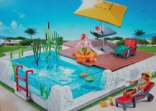 Playmobil -- Pièce de rechange -- Piscine avec terrasse 5575 --