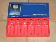 VINTAGE / Coffret 6 verres a vin 12 cl en CRISTAL D'ARQUES modèle Briançon TBE !