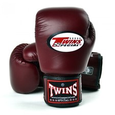 Twins BGVL3 Cuir Gants de Boxe Muay Thaï Bordeaux Coup Pied Entraînement Moufles