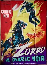 ZORRO LE DIABLE NOIR  affiche KEN CURTIS  120X160   1951