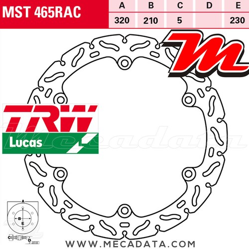 Disque frein avant trw - de,