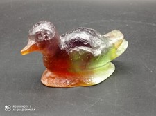 Canard en pâte de verre DAUM FRANCE signé .