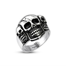 BAGUE CHEVALIERE HOMME ACIER