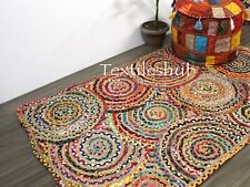 Tapis Rectangulaire Coloré En Coton Indien 2X5 Pieds Tapis En Jute Tapis De Sol