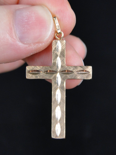 Pendentif croix metal - pendentif, dore