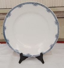Plat Rond De Service Ancien Motif Bleu Modèle Athènes Longwy 6-11