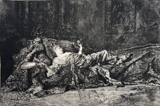 LE REPOS Curiosa GRAVURE Eau