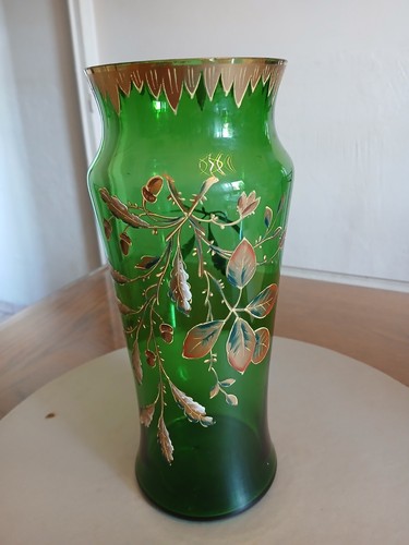 Vase verre émaillé legras - vase, ?