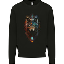 Sweat À Capuche Homme Dreamcatcher Loup Phases De Lune Spirituelles