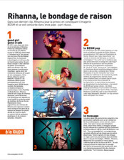 MUSIC FASHION SEXY STAR FRENCH CLIPPINGS RIHANNA LE BONDAGE DE RAISON 1 PAGE