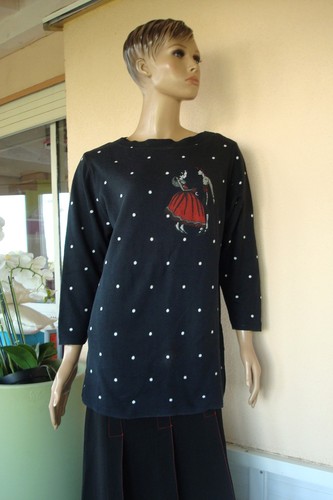 Pull sweat tunique - pull, pois