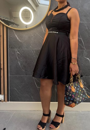 Robe courte soirée noire - robe,