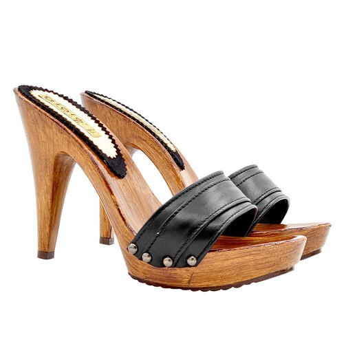Mules avec bande cuir - mules,