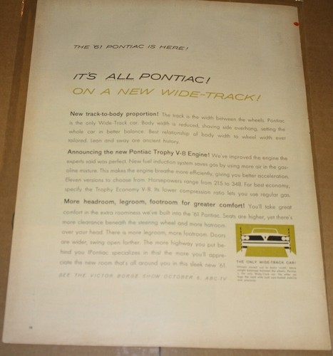 1961 pontiac wide - , ad