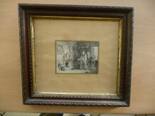 TABLEAU GRAVURE ANCIENNE XIX° Siècle LA FESSÉE ENFANT ENCADRÉE