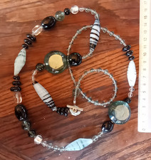 Sautoir Collier de Perles Verre Murano " Antica Murrina " 133gr / 100cm