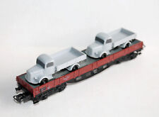 MARKLIN HO 4515 WAGON PLAT TOMBEREAU TRANSPORT VOITURE CAMION MERCEDES DB 496391