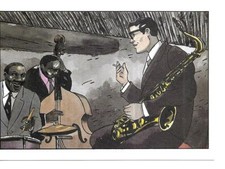 RARE / CARTE POSTALE - SAXOPHONE SAXO SAX JAZZ CLUB MUSIC BAND NIGHT / POSTCARD