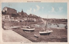 CPA 50 GRANVILLE ARTISTIQUE - L'Avant-Port et les Quais - Voiliers de PECHE 1932