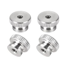 Moleté" écrous - M3 Rond Boutons avec Collier 304 Inox Acier - 4 Pcs
