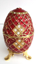 oeuf type fabergé modèle boîte à bijoux en porcelaine