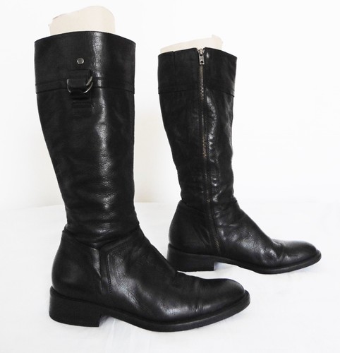 Bottes cuir noir geox - bottes,