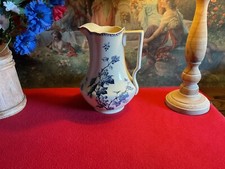 GIEN - FAÏENCE TERRE DE FER - ANCIEN BROC DE TOILETTE « GROSEILLES » DÉCO SHABBY