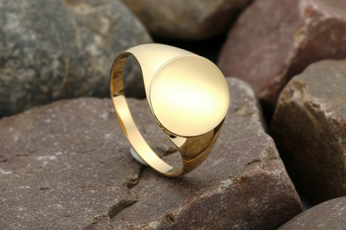 Bague chevalière ovale - , en